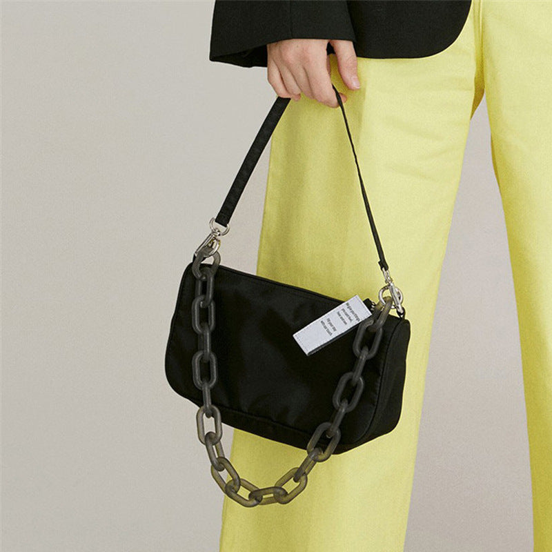 Women's Surrogate Shopping Underarm Chain Portable Nylon Shoulder Bags