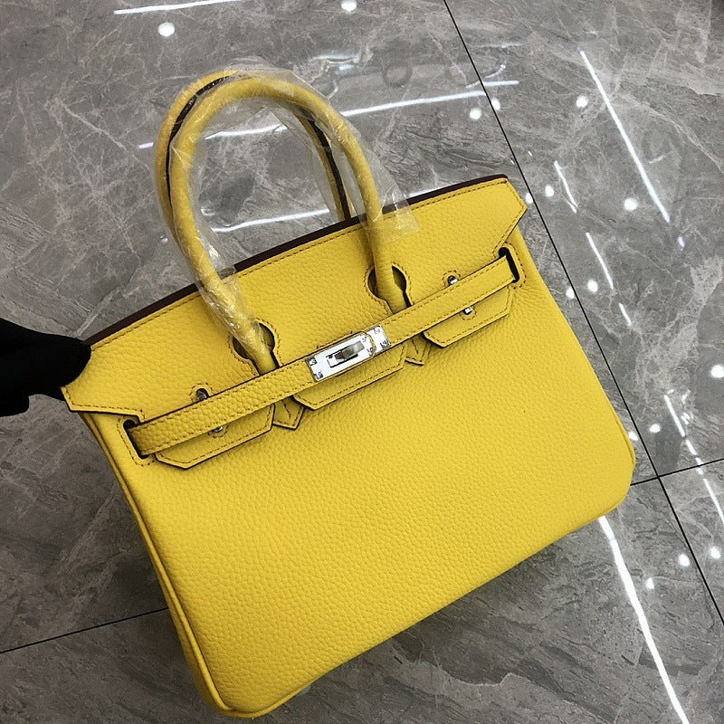 Women's Milkshake White Lychee Pattern First Layer Bags