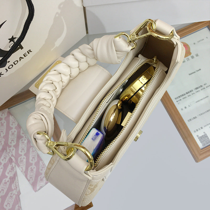 Women's Crescent Moon Hand-woven Twist Braid Shoulder Bags