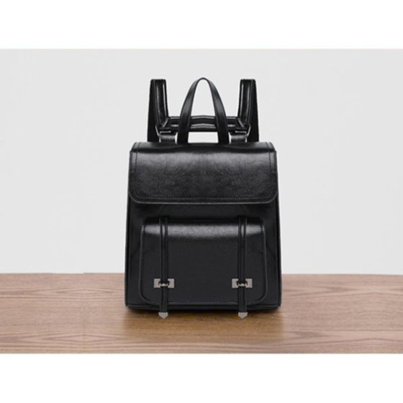 Genuine Leather Short Trip Lightweight Female Backpacks