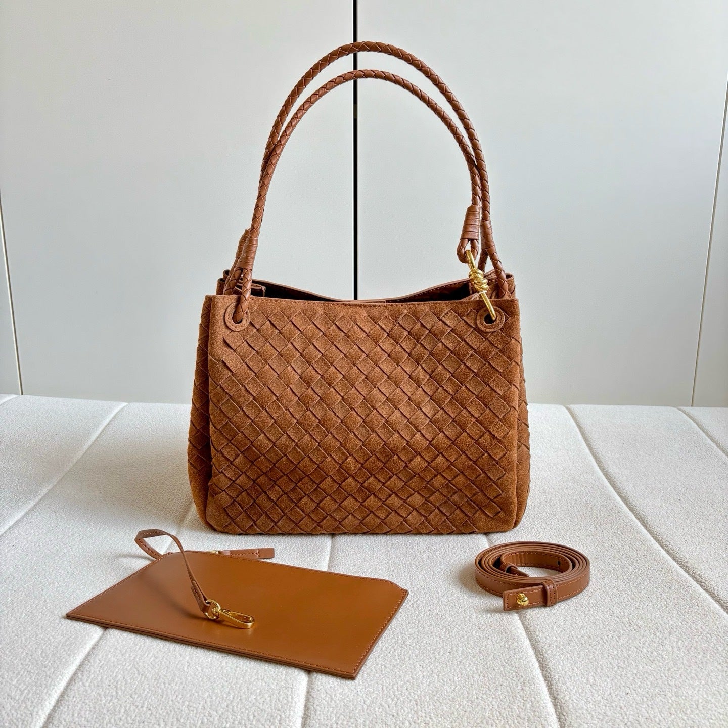 Women's Frosted Woven Drop Umbrella Fashion Crossbody Bags