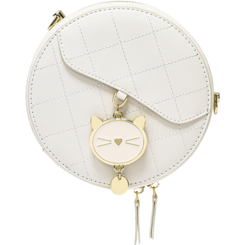 Women's Cowhide Pouch High-grade Round Light Luxury Crossbody Bags