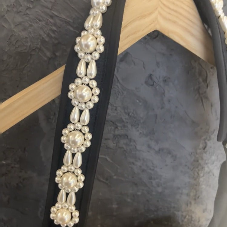 Women's Sweet Pearl Canvas Bow One Crossbody Bags