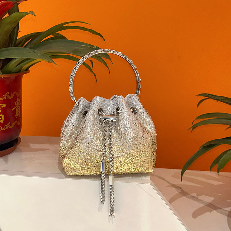 Shiny Colorful Crystals Polka Dot Niche High Handbags