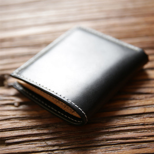 Men's Retro Short First Layer Cowhide Simple Men's Wallets
