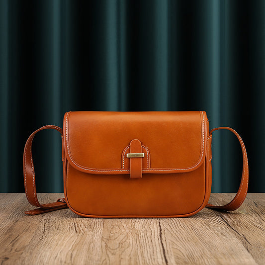 Women's Snap Genuine Leather Retro Art Versatile Bags