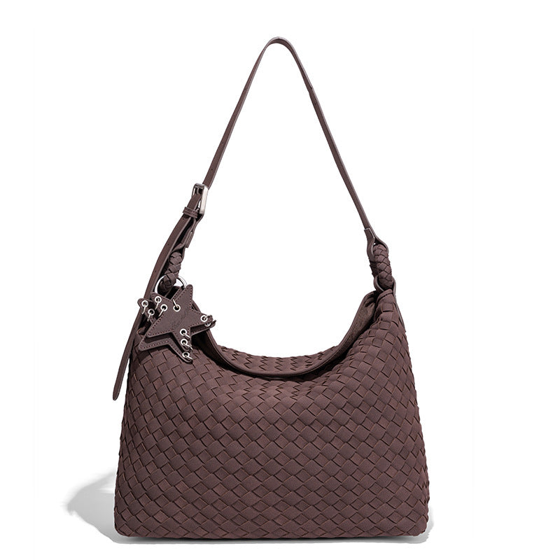 Women's Hand-woven High-grade Frosted Suede Portable Shoulder Bags