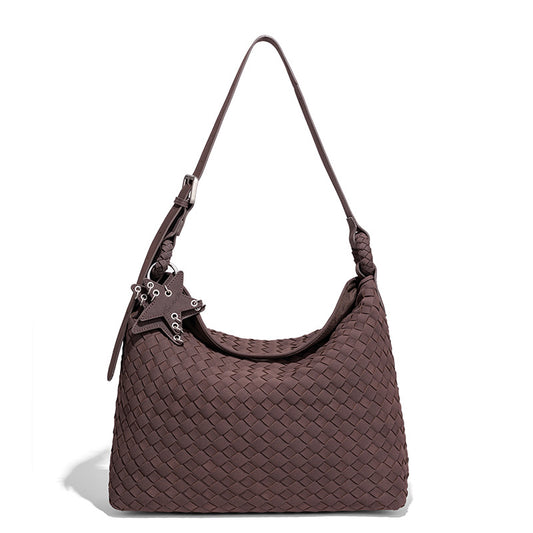Women's Hand-woven High-grade Frosted Suede Portable Shoulder Bags