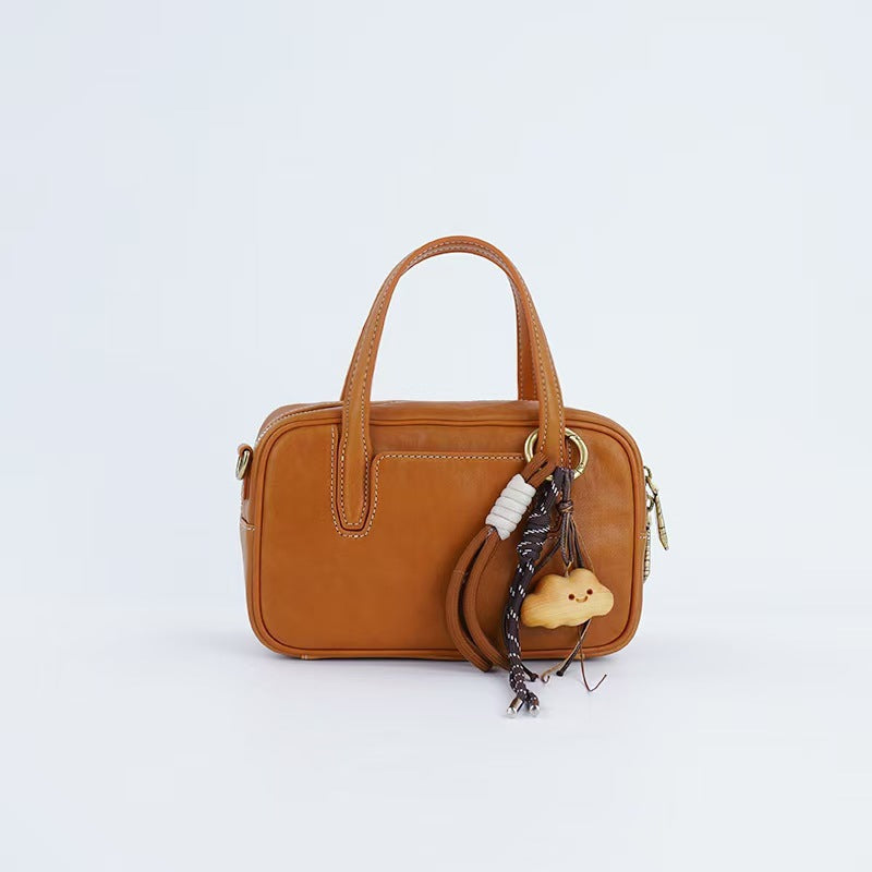 First Layer Vegetable Tanning Leather Portable Crossbody Bags