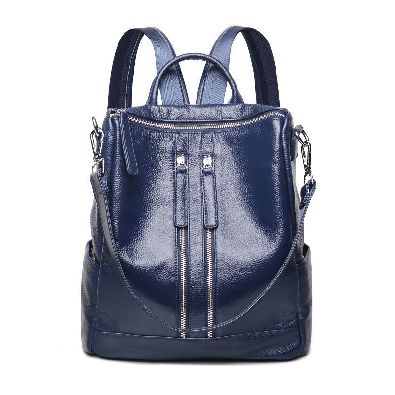 Women's Leather Oxford Woven Large Capacity Korean Backpacks