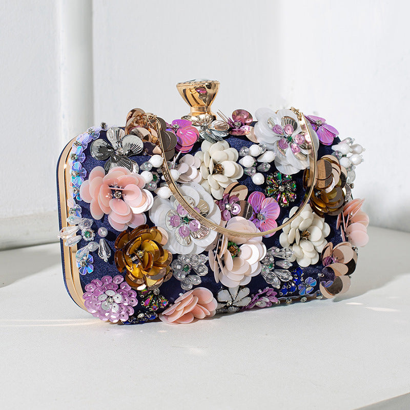 Handmade Beaded Flower Dinner Banquet Dress Evening Bags