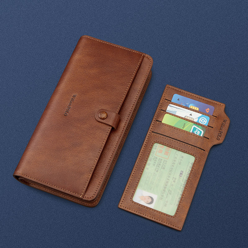 Women's Paul Long First Layer Cowhide License Ladies Wallets
