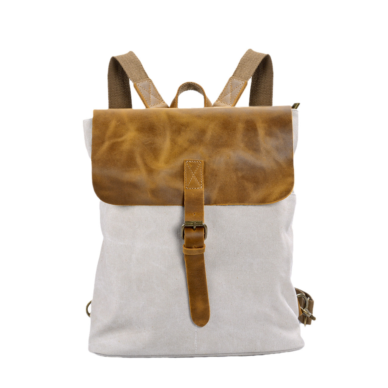 Women's Vintage Canvas Stitched Cowhide Simple Bags