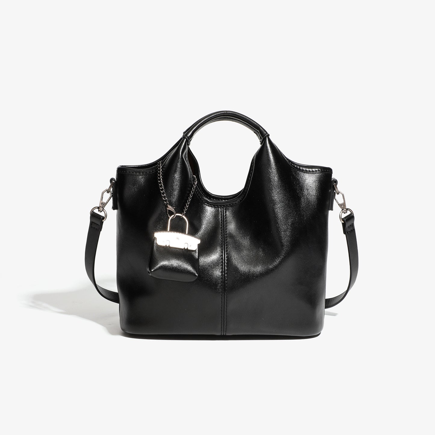 Women's Oil Wax Leather Big Fashionable Retro Tote Bags