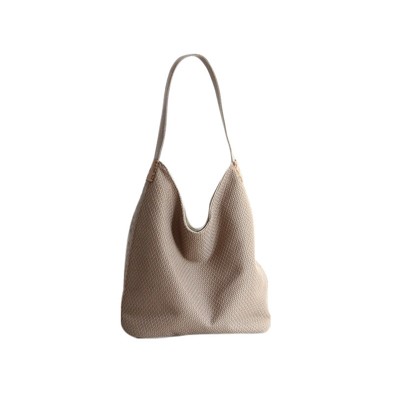 Women's Large Capacity Stitching Cotton Linen Style Bags