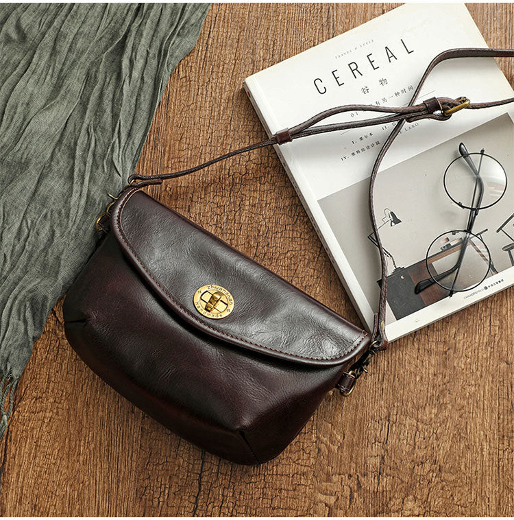 Turning Mountain Vegetable Tanned Real Cowhide Heavy Crossbody Bags