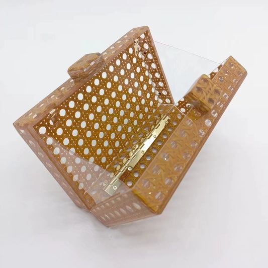 Women's Rattan Acrylic Clutch Wedding Fashion Evening Bags
