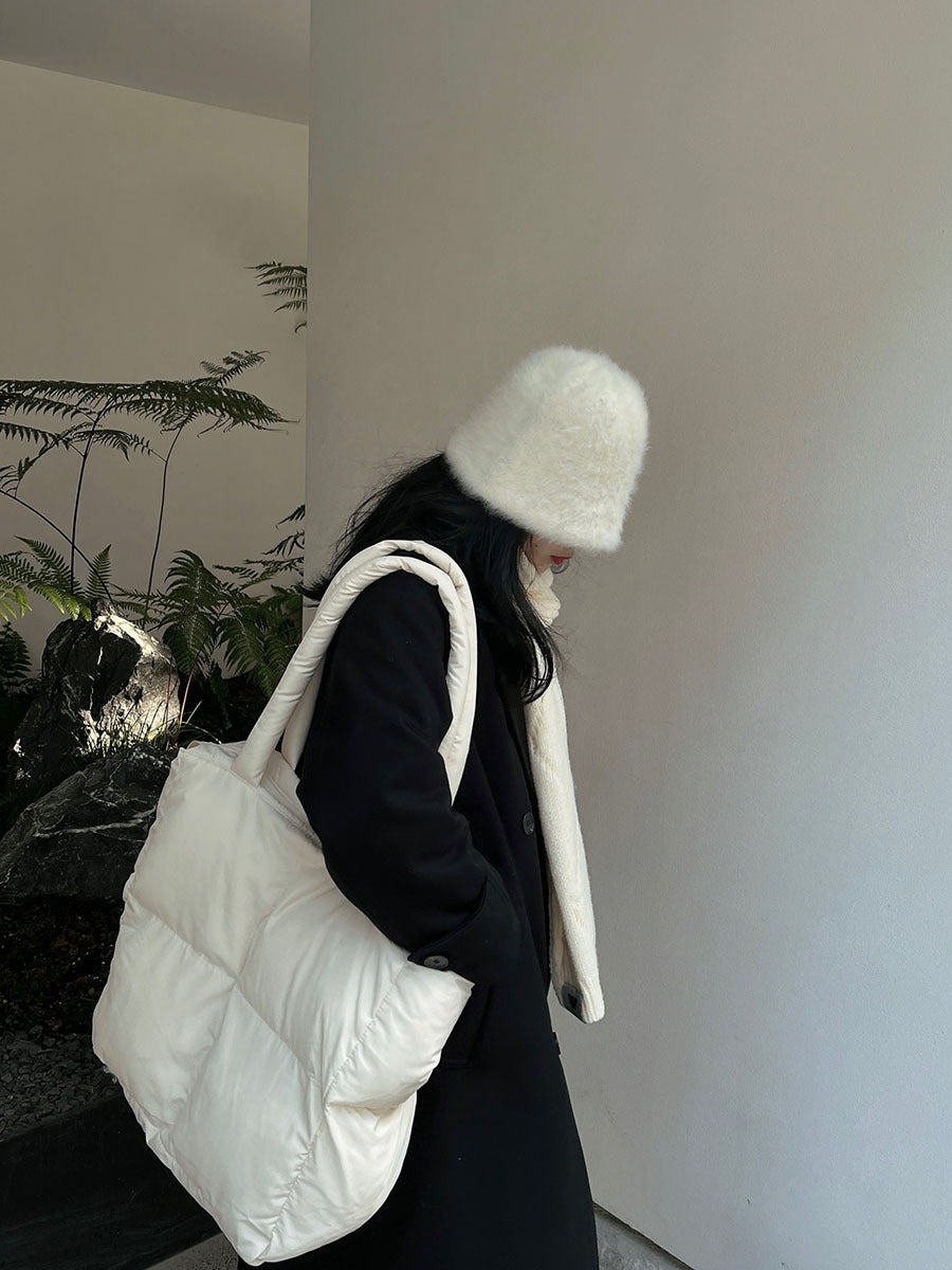 Versatile Large Capacity Down Tuck Cotton Shoulder Bags