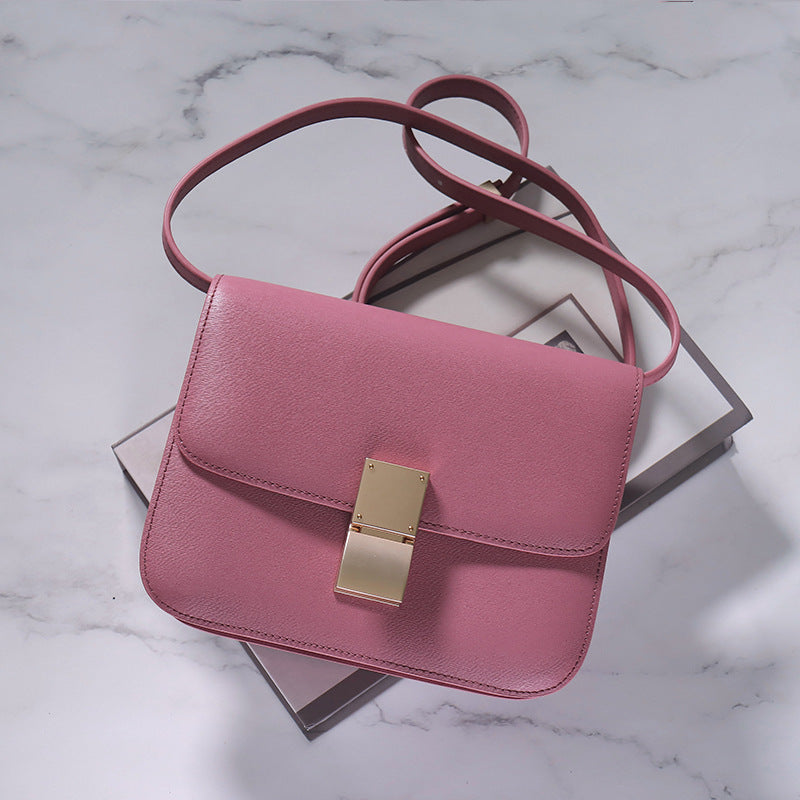 Women's Rub Grain Cowhide Leather Retro Toothpick Crossbody Bags
