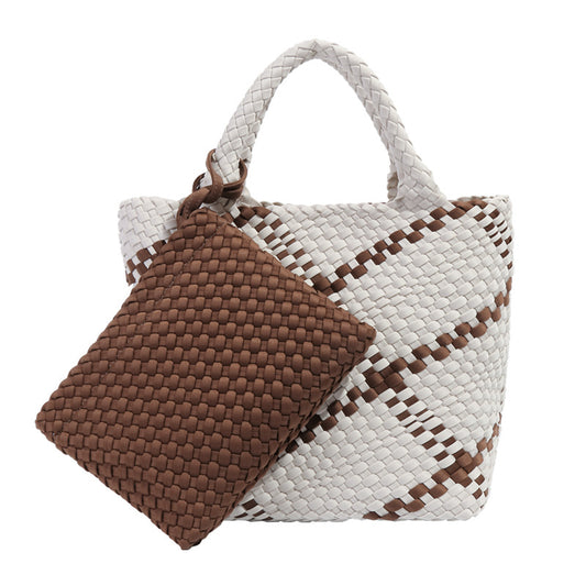 Capacity Hand-woven Retro Portable Texture Popular Handbags