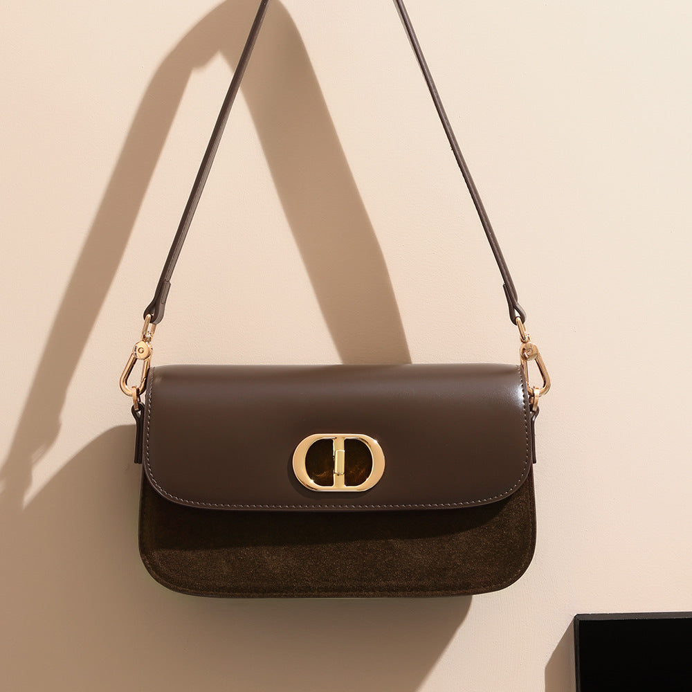 Women's Retro Light Frosted Cow Leather Underarm Shoulder Bags