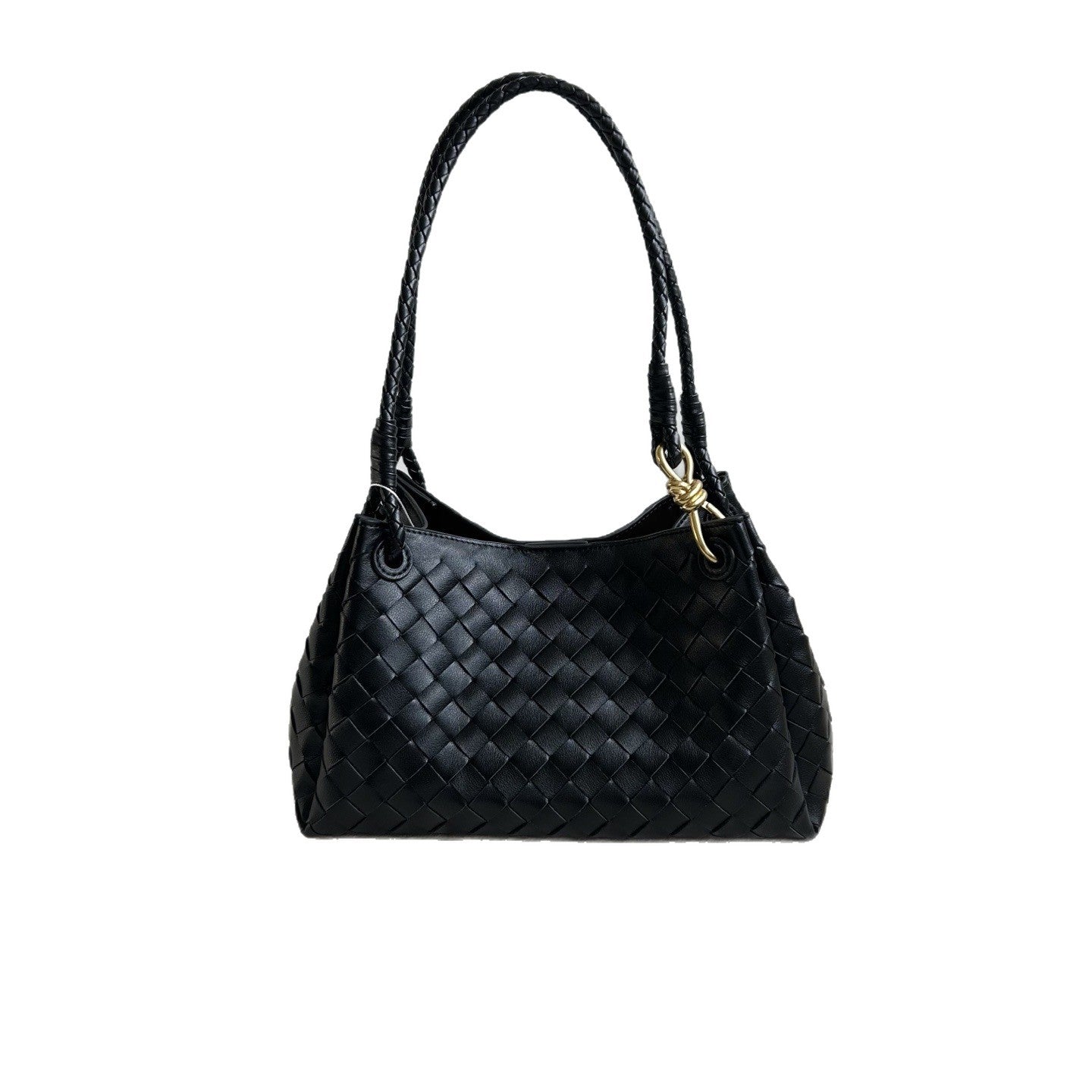 Elegant Women's Parachute Calfskin Woven Metal Shoulder Bags
