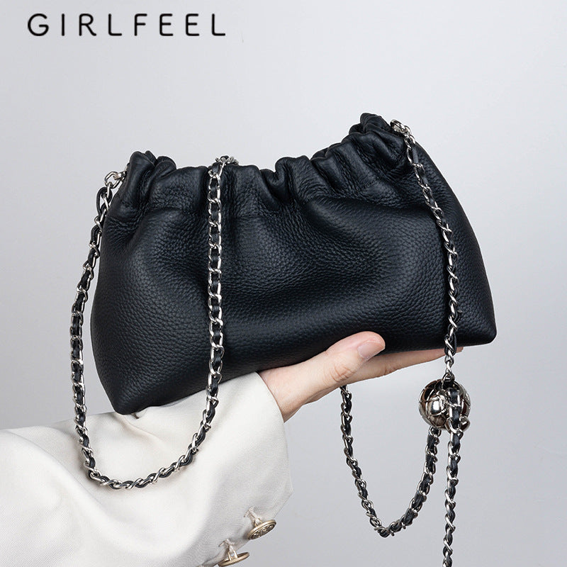 Sales Female Fashion Niche Pleated Cloud Crossbody Bags
