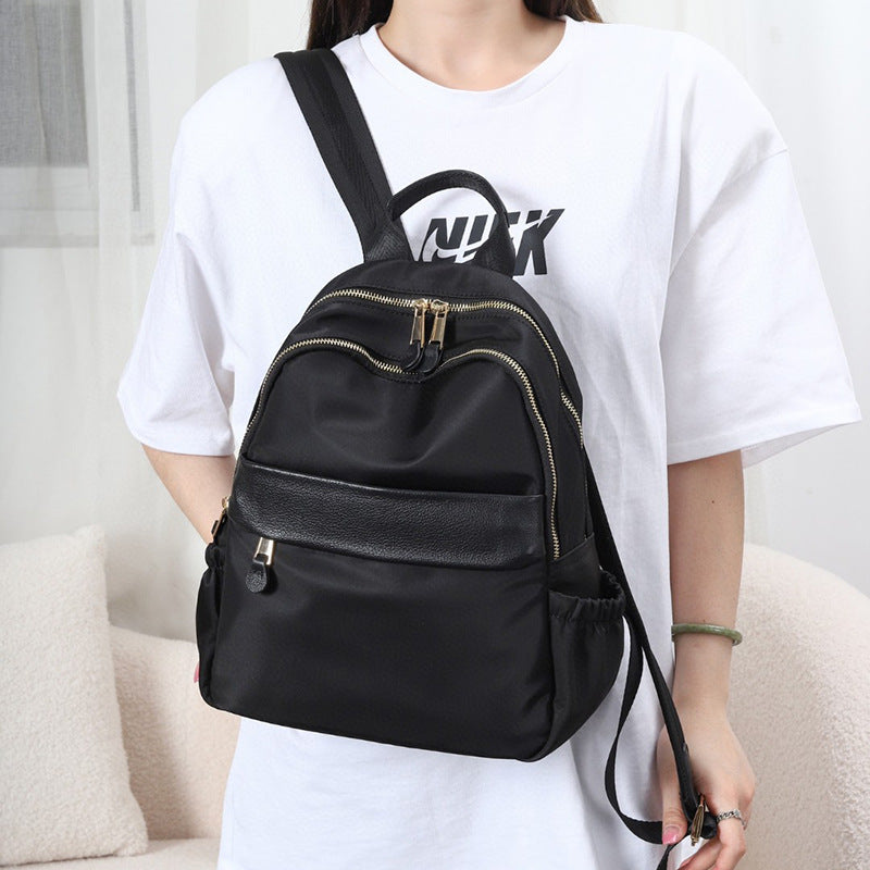 Women's Fashionable Oxford Cloth With Genuine Leather Commuter Backpacks