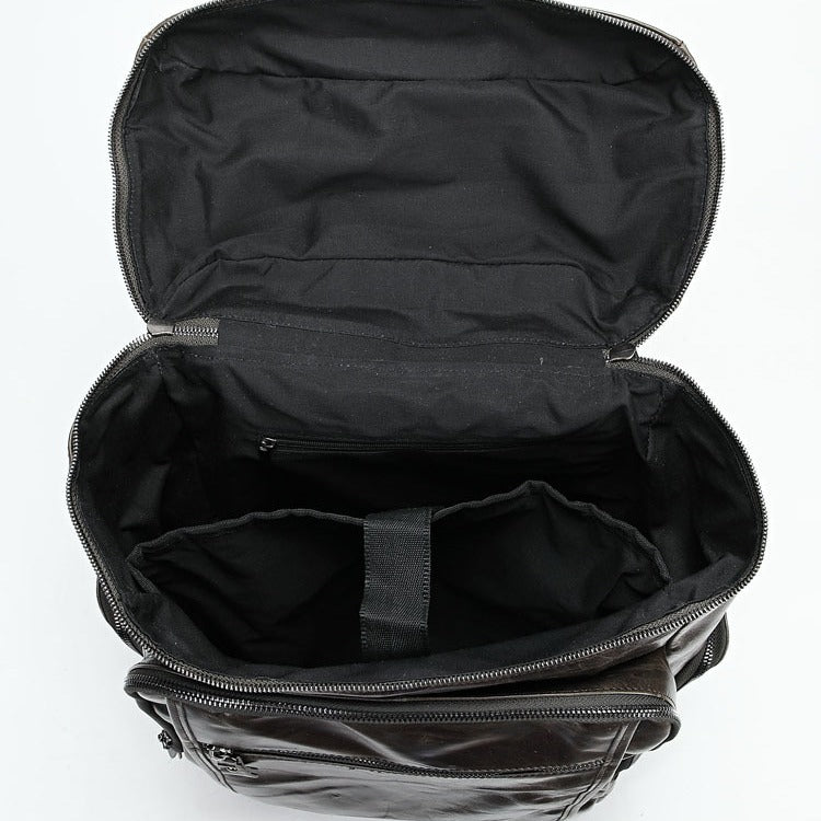 Large Capacity Computer Unisex Genuine Leather Backpacks