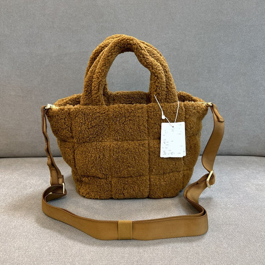 Women's Brushed Winter Standard Teddy Plush Portable Crossbody Bags