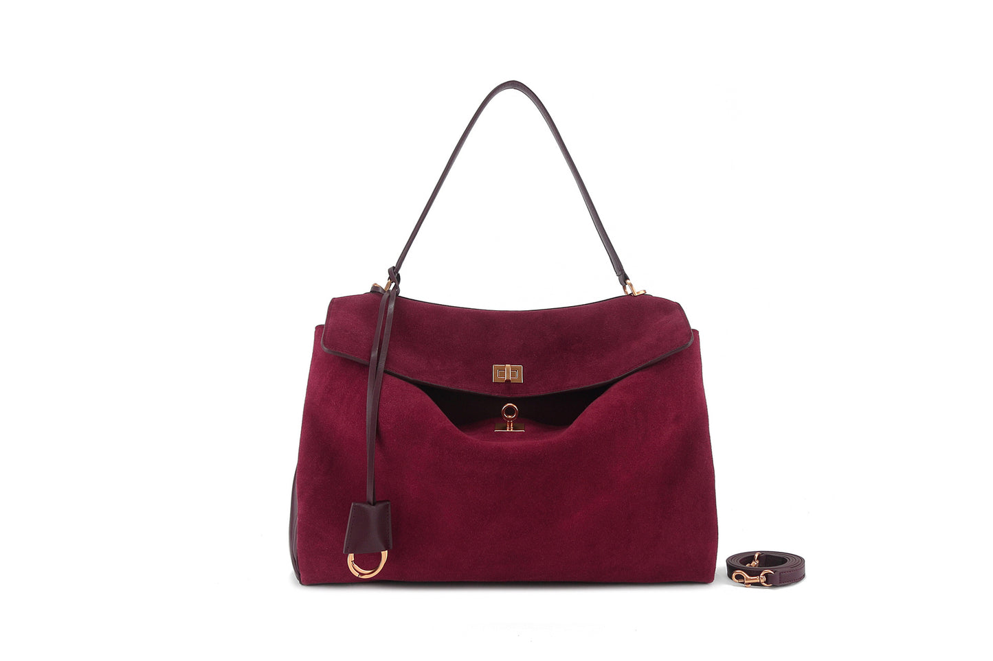 Women's Smooth Calfskin Portable Underarm Leisure Commute Shoulder Bags
