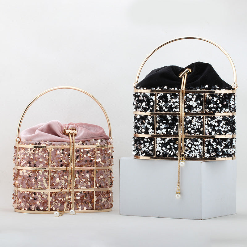 Women's Summer Portable Dinner Fashion Metal Hollow Evening Bags