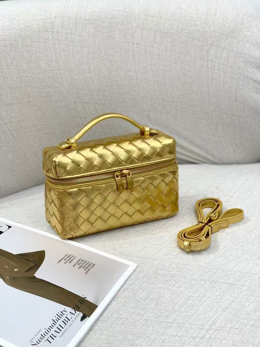 Leather Hand-woven Vintage Weave Lunch Box Backpacks