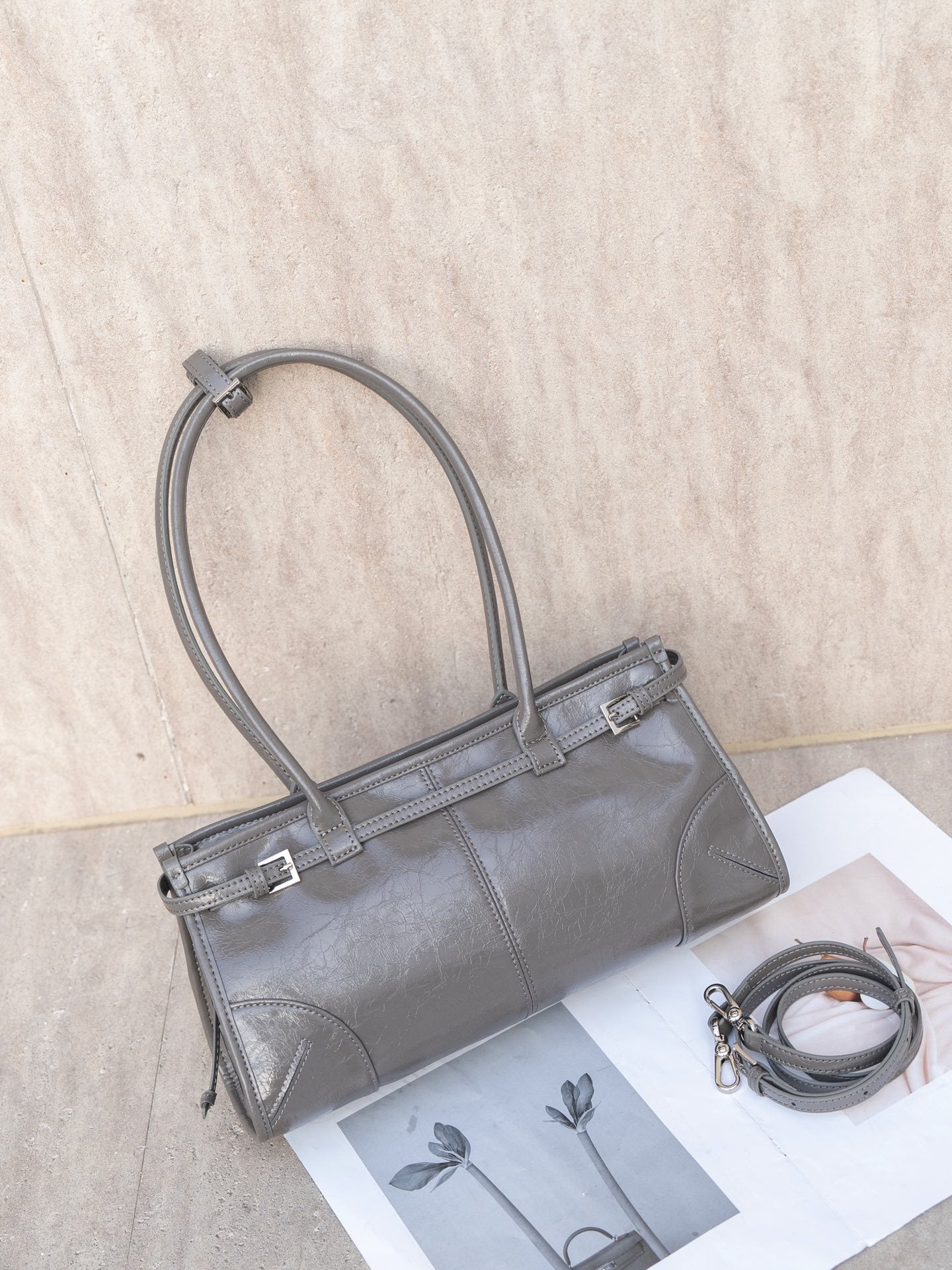 Spring Genuine Leather Oil Wax High Handbags