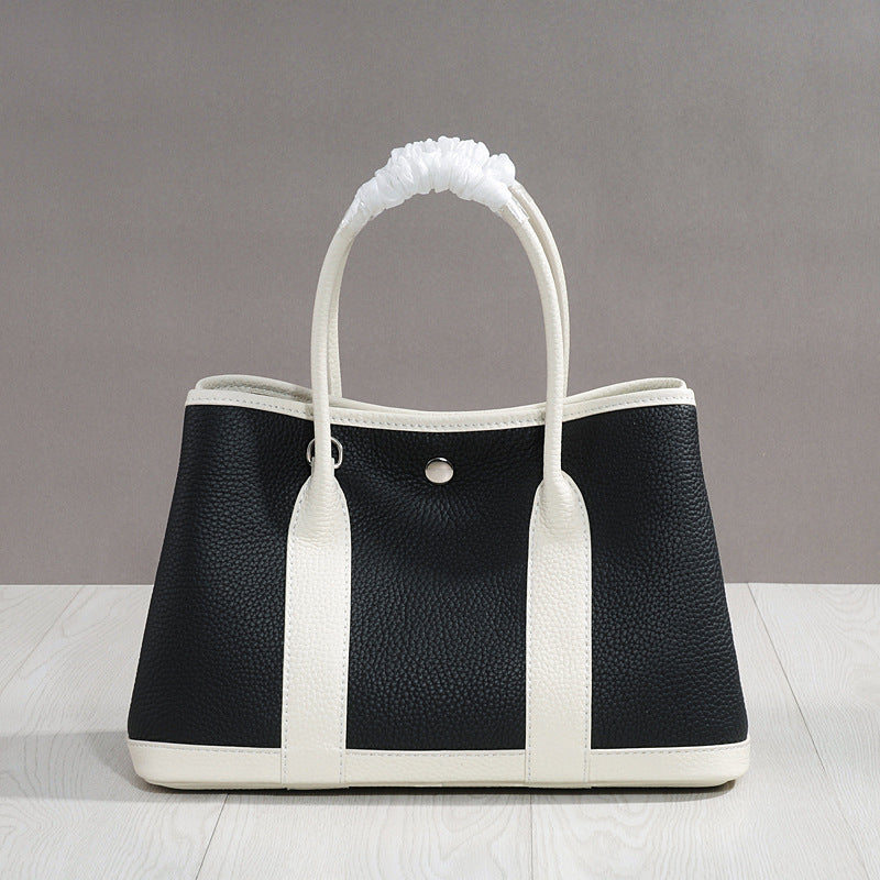 Women's Cowhide Leather Portable Big Shopping Shoulder Bags