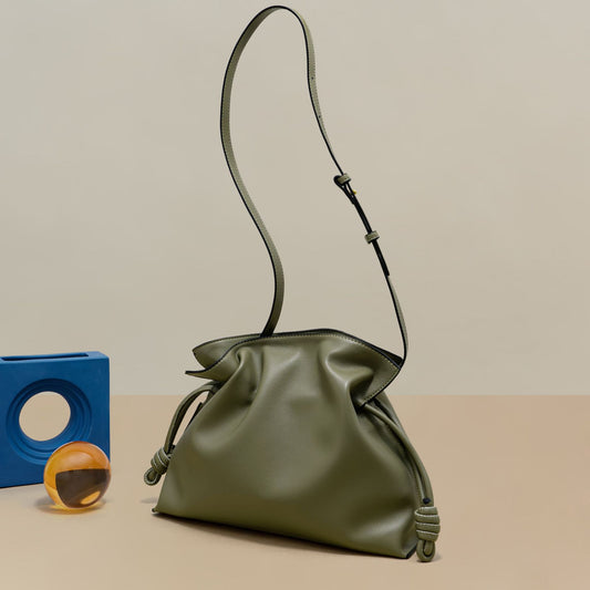 Women's Leather Drawstring Cloud Fashion Commuter Large Capacity Crossbody Bags