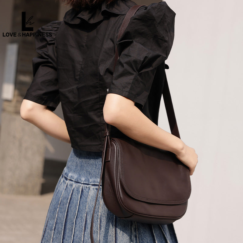 Women's Genuine Leather Fashion Large Capacity Simple Shoulder Bags