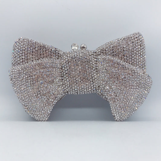 Women's Strict Selection Bow Diamond Banquet Full Evening Bags