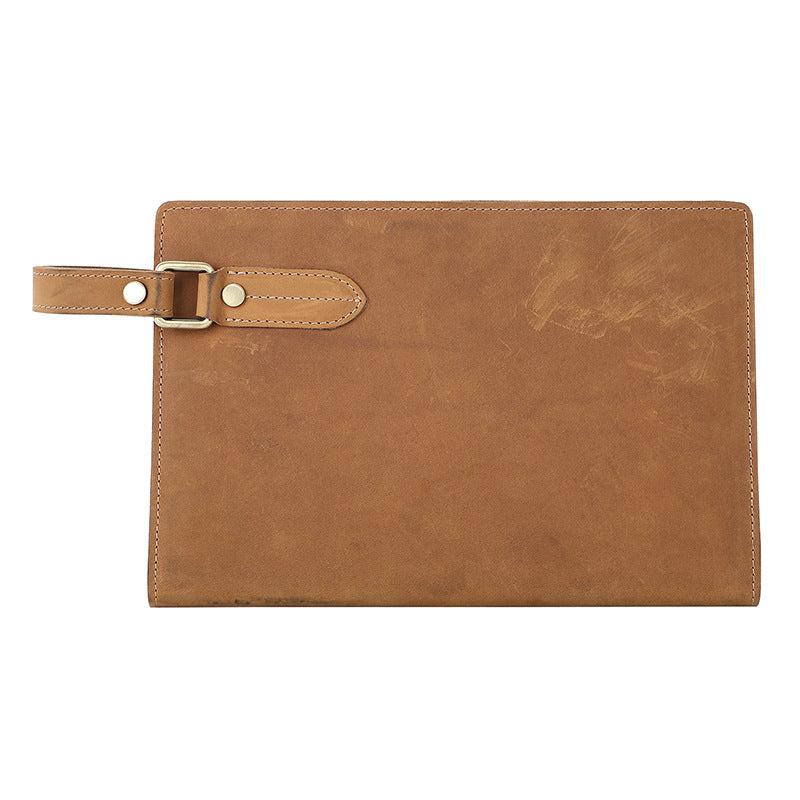 Men's Clutch Top Layer Crazy Horse Skin Return Men's Handbags