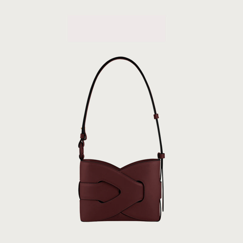 Women's Leather Geometric Design French Niche Woven Bags