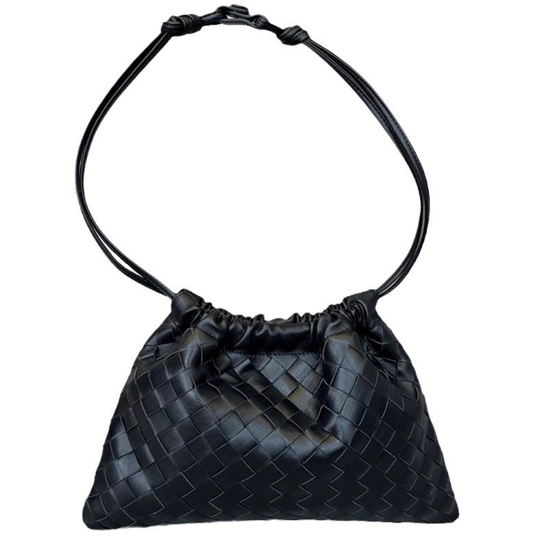 Women's Leather Woven Dumpling Garbage Genuine Underarm Crossbody Bags