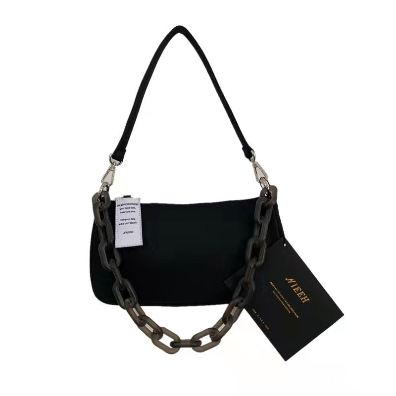 Women's Surrogate Shopping Underarm Chain Portable Nylon Shoulder Bags