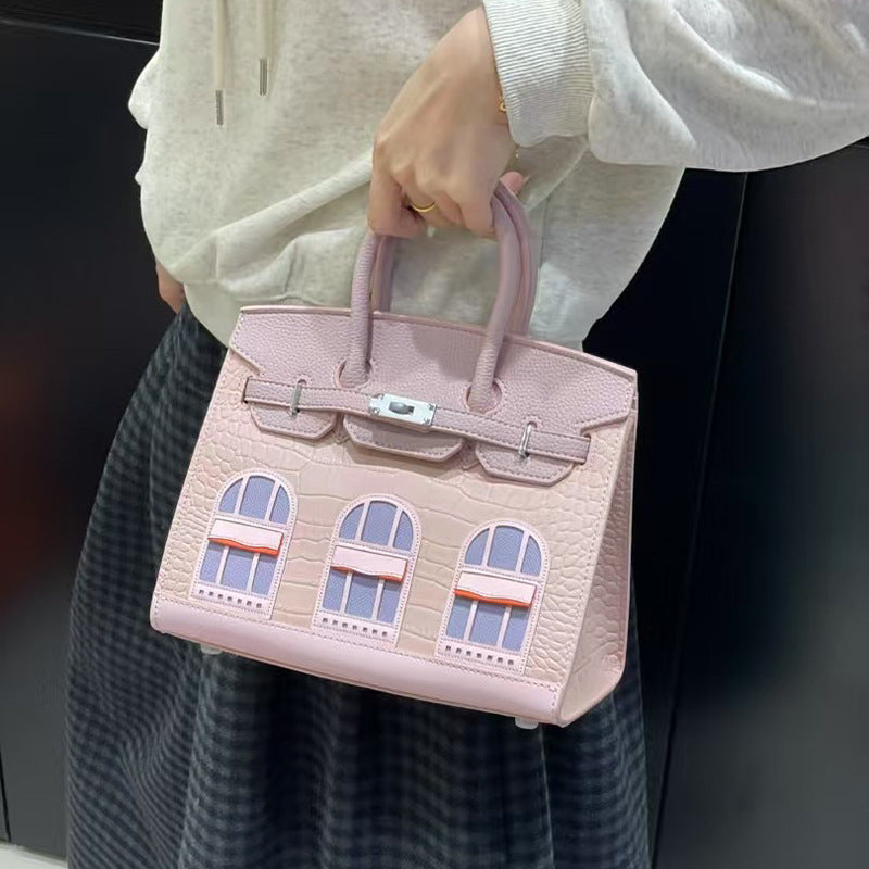 Women's House High-grade Exquisite Color Matching Design Crossbody Bags