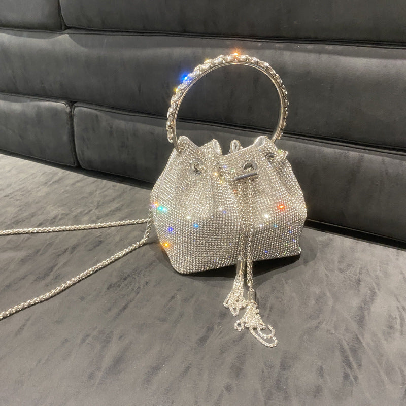 New Rhinestone Metal Clutch Tassel Chain Shoulder Bags