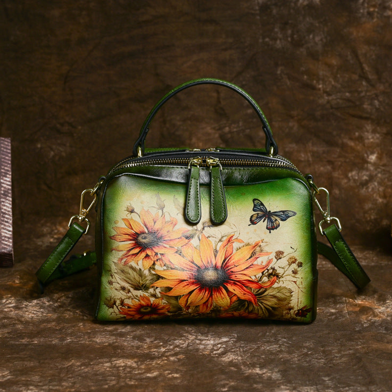 Women's Fashion Textured Retro Painted Niche Handbags