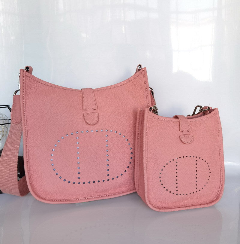 Women's & Men's & Layer Cowhide Lychee Pattern Handbags