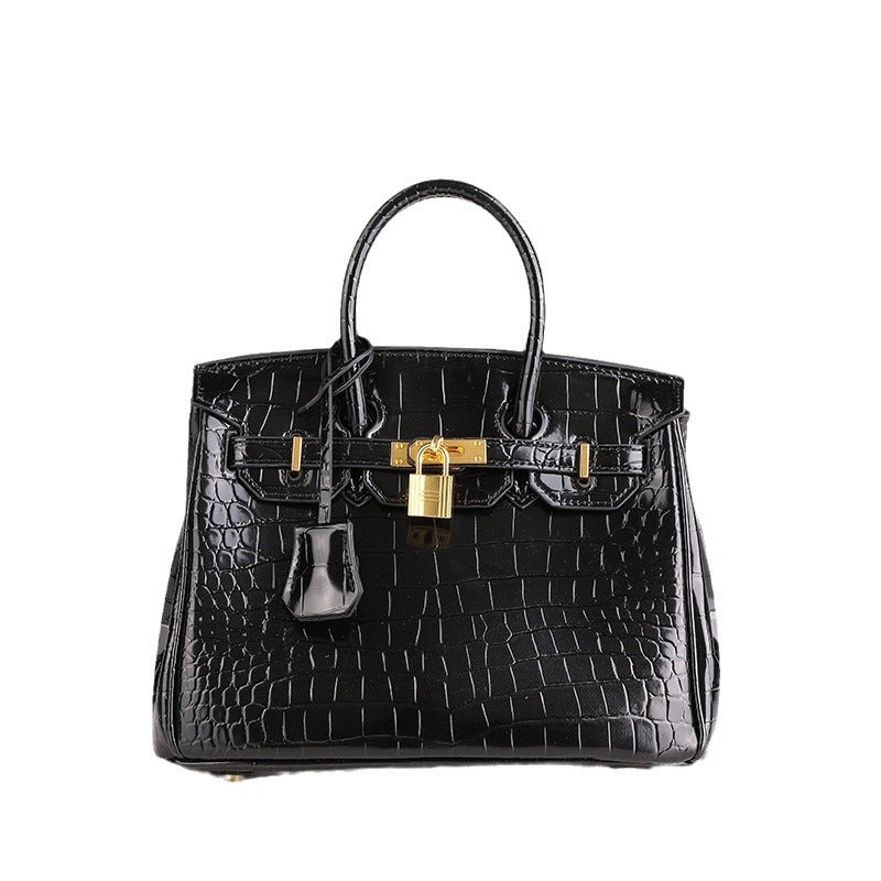 Women's Crocodile Pattern Fashionable High-grade Western Style Handbags