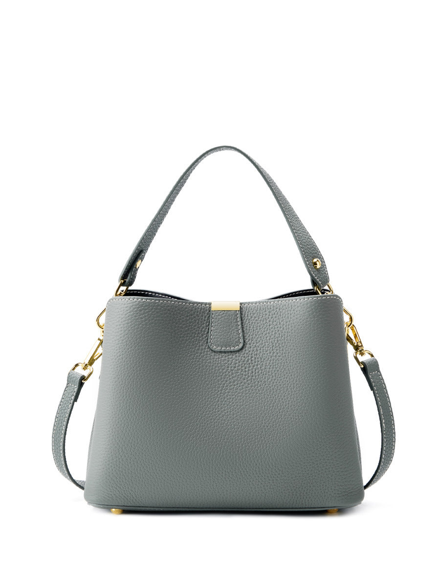 Women's Capacity Simple First Layer Leather Bags
