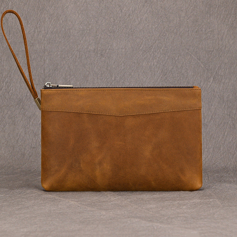 Men's Leather Clutch Large Capacity Long Retro Business Cowhide Men's Wallets