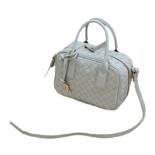 Women's Handmade Woven Pillow Large Capacity Genuine Crossbody Bags